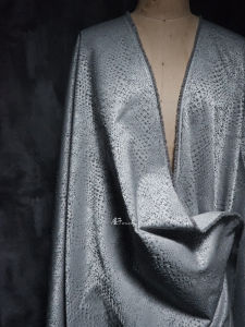 Vải Thêu Họa Tiết Da Cá Hai Màu Cổ Điển Thanh Lịch Vải Áo Khoác Thiết Kế Thời Trang Sáng Tạo Vải Họa Tiết Nổi Ba Chiều