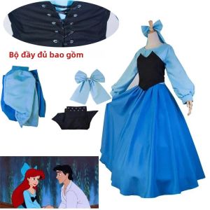 Disney Ariel Trang Phục Hóa Trang Nữ La Petite Sirène Đầm Công Chúa Halloween Cảnh Bộ Với Áo Và Quần Cotton Anime Bộ Trang Phục