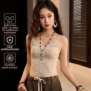 ZISU | Lace French Style Strap Vest Summer Underwear Padded Back Beauty