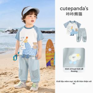 CUTEPANDAS | Bộ Quần Áo Hè Chống Muỗi và Kháng Khuẩn Cho Bé Trai