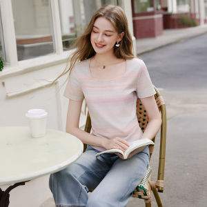 XIANGYING | Antibacterial Light Yellow Short Sleeve T-Shirt Female