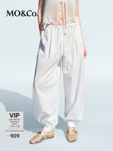 MO&Co. | Xinjiang Cotton Elastic Waistband Tapered Casual Pants White