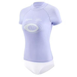 New 2025 Womens Cool Spicy Two-Piece Swimming Suit Short Sleeve Diving Swimming Surfing Paddle Board Swimwear Purple Color