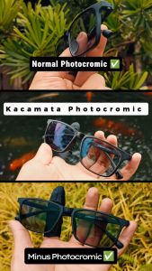 Kacamata Minus Photocromic Frame EVO Lensa Anti Radiasi Bluecromic untuk pria Wanita Free BOX+LAP