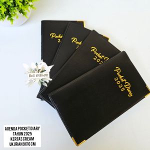 Agenda pocket Diary tahun 2025 TH kertas HVS cream ukuran 9 x 16 cm