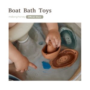 [Malang Honey] Đồ chơi tắm cho bé Water Play Bộ thuyền (Đồ chơi thuyền xếp chồng Đồ chơi tắm nổi) 3 chiếc