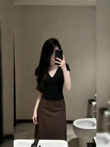 NIUVIES | Korean Style Black Summer Outfit Set