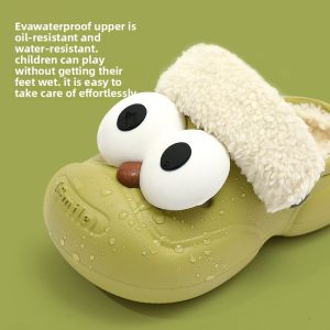 MONLEYTA | Thickened Cotton Slippers For Children Indoor Home Warm Waterproof Non-Slip Dirty Resistant With Back Heel Cotton Shoes