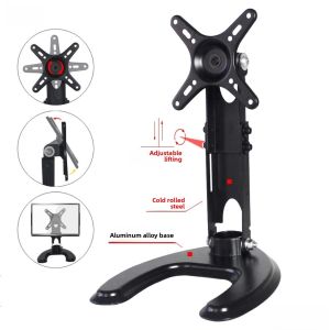 Universal Desktop Computer Monitor TV Stand Desk Mount Adjustable Height Rotation Base for 10-27 Inch LCD TVs And Monitors