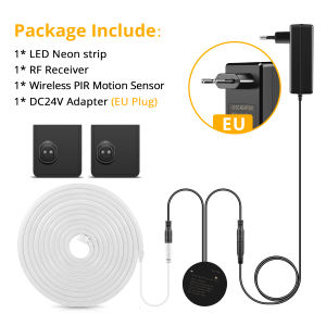Smart Dual Sensors PIR Motion Sensor Switch DC 24V Neon Light LED Strip 2m 5m 10m for Bathroom Bedroom Stair Night Lamp
