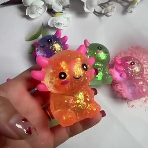 Schylling | Cute Sparkling Pinch Maltose Seat Salamander Stress Ball Squishy Sensory Fidget Toy Stress Relief Squeeze slow rebound gift