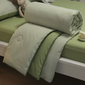 Summer Coolness Duvet Cover Set Four Pieces Washable Soybean Fiber Air Conditioner Single Student Dormitory Thin Quilt Machine Washable