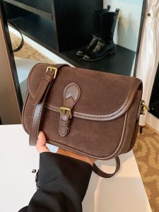 Fashionable Matte Saddle Bag Womens Casual Shoulder Bag Retro Style Autumn Winter New Arrival Small Size High-End Feelings