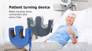(LOCAL STOCK) Patient Turning Over Device with Fixing Strap Blue/Grey U-Shaped Bedridden Turnover Pillow Elderly Care High Elastic Sponge