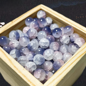 Handmade DIY Beading Material Ice Crack Jade Fragments 10mm Round Glass Beads for Bracelets and Pendants