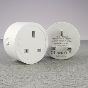 20A WiFi Smart Socket with Energy Consumption Meter Remote Control Timed Cycling UK Standard White Color for Smart Home System