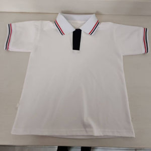 Áo Thun Polo Tay Ngắn Màu Trắng Mùa Hè Cho Nam Và Nữ Cổ Áo Kẻ Sọc Đỏ Đen Cổ Áo Kẻ Sọc Xanh Lam Cổ Áo Kẻ Sọc Màu Xanh Lam