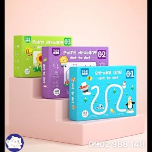 Bộ sách luyện viết Dot To Dot giáo dục nhận thức sớm cho trẻ mẫu giáo Sách nối điểm tẩy xóa được tặng kèm quà