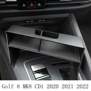 For VW Volkswagen Golf 8 MK8 CD1 2020 2021 2022 Golf8 Car Central Armrest Storage Box Center Console Flocking Organizer Holder