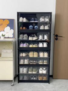 Rak Sepatu Tertutup Transparan Lemari Shoe Rack Anti Debu Serbaguna 9 Susun rak sepatu