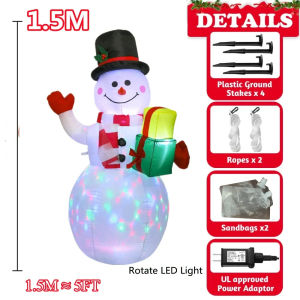 Santa Claus rides a polar bear 2.1M snowman 1.5M inflatable LED illuminated toy indoor and outdoor Christmas yard decoration