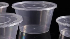 50PCS Microwaveable Food Container Round Plastic Disposable Transparent Container