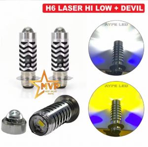 Lampu Utama LED H6 Laser Jauh Dekat Putih/Kuning Plus Senja Biru AC DC