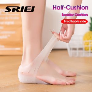 SRIEI 6CM Silicone Invisible Inner Height Insoles Lifting Increase Socks Outdoor Foot Protection Pad Men Women Heel Cushion Hidden Insole