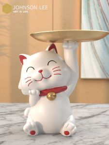 Entrance Put Key Storage Tray Lucky Cat Decoration Business Booming Home Living Room Entrance Housewarming Gift