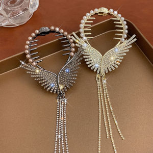 Cánh Thiên Thần Nàng Tiên cài tóc Tua Rua Nữ trở lại của giá đỡ kẹp điện thoại trên đầu tóc búi lấy Chuck tạo tác tóc đồ trang sức tóc cho phụ nữ