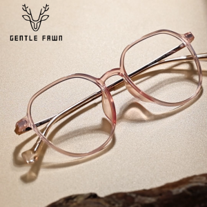 Gentle Fawn Frame Kacamata Lensa Plano Bahan Titanium Ringan Bentuk Kotak Bisa Minus Fashion Pria Wanita Trendy 66391