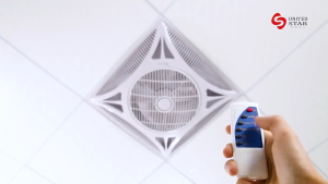Embedded Ceiling Fan Circulating Fan with Remote Control Wall Mounted Ceiling Fan Heavy Duty Air Circulation Fan Inverter Ceiling Fan 60×60 Electric Air Cooling Fan for Home Office School Living Room