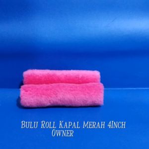 Bulu Roll Kapal Merah 4\" OWNER Refill Kuas Rol Cat Tembok 4\" Merah OWNER 1 Lusin