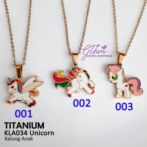 Kalung Titanium Anak Kuda Poni Unicorn kla034