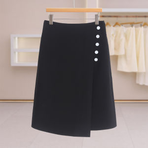 Decorative Buttoned Fitting Skirt