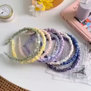 13th Ave Colorful Simple Sweet Women Hairband Hair Accessories 现货褶皱彩色简约发箍女发饰