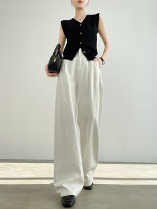 High Waist Wide Leg Jeans Womens White Lazy Casual Straight Long Pants Spring Autumn New Style Slimming Drape Versatile Jeans