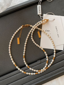 CAFFTI | Natural Freshwater Baroque Pearl Gold-Integrated Necklace