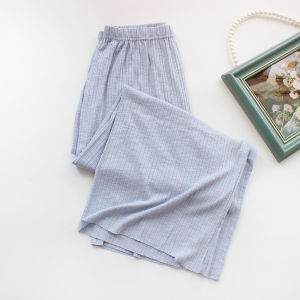 Summer Thin Cotton Bamboo Fiber Versatile Large Size Sleepwear Round Neck Pullover Base Shirt with Capri Pants Option