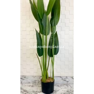 Pohon Hias Daun Pisangan Heliconia T120 Latex Artificial Pot Dasar  Hitam Plastik Dekorasi Pajangan Ruangan Rumah Aesthetic