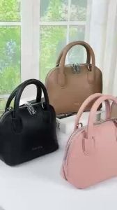 8039# Irene Novy Genuine Leather Mini Shell Bag Handheld Bowling Bag Versatile Shoulder Crossbody