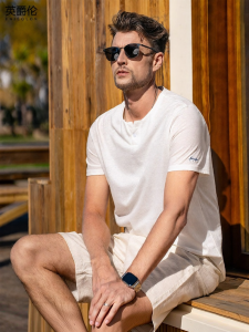 Enjeolon | Vintage Style Short Sleeve T-shirt Cotton Linen