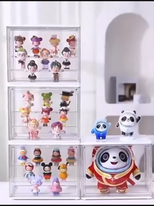 JJ.SG Figurine Display Box POP MART Display Case Acrylic Storage Box Blind Box Lego Shelf Durable
