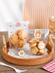 Magic Hand Baking DIY Transparent Cookie Biscuit Packaging Bag Stand up Cake Paper Cup Self Standing Bag for Cooking Kitchen