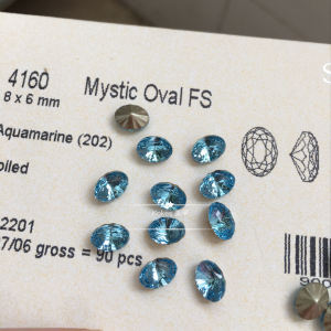 Xác Thực Swarovski Đá 4160 Nhọn Hình Bầu Dục 8*6 Mm Hình Quả Trứng Đa Vật Trang Trí Màu Xanh Biển Móng Tay Nghệ Thuật Trang Sức