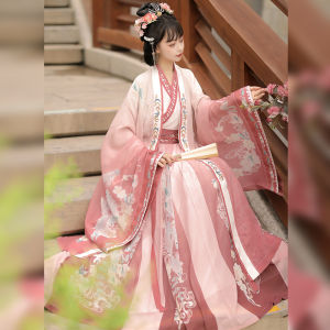 Original Song Dynasty Hanfu Womens Long Waist Skirt with Large Sleeves Spring Summer New Style Ancient Chinese Costume