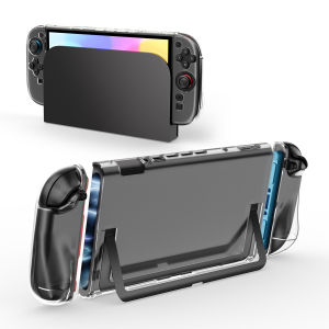 IINE Transparent PC Protective Case Set for Switch 2 with 2pcs Joystick caps Full Protection Switch 2 Protective Cover