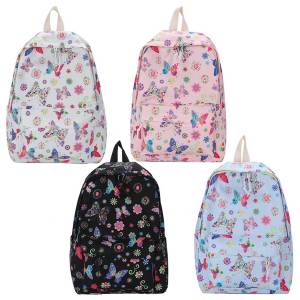 Men Backpack Fashionable Floral Print Nylon Backpack with Water-Resistant Material for Mens Daily Use