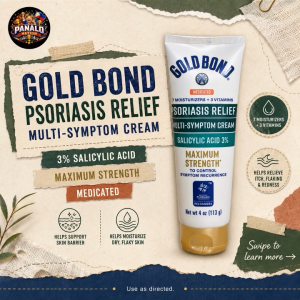 Gold Bond Psoriasis Relief Medicated Multi-Symptom Cream 1 Tube 113g | USA Imported Maximum Strength 3% Salicylic Acid for Itchy Red Flaky Scaly Skin