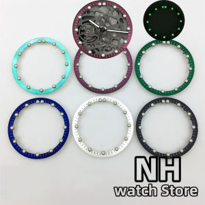 NH 29mm*24.5mm Watch Dial Circle Plate For NH70 NH72 Skeleton Movement Hollow Dial RIng C3 Luminous Watch accessories